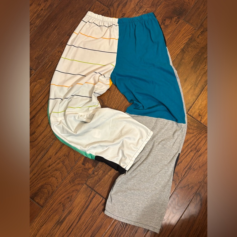 Adidas Upcycled Multicolor Patchwork Jogger Lounge Pants - Picture 2 of 4